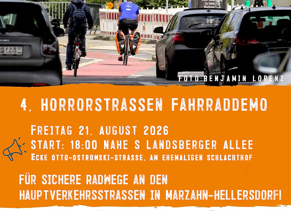 Sharepic zur 4. Horrorstraßendemo am 21.08.2026 mit Start um 18 Uhr nahe S-Bahnhof Landsberger Allee, Ecke Otto-Ostrowski-Straße, am ehemaligen Schlachthof Sharepic zur 4. Horrorstraßendemo am 21.08.2026 mit Start um 18 Uhr nahe S-Bahnhof Landsberger Allee, Ecke Otto-Ostrowski-Straße am ehemaligen Schlachthof