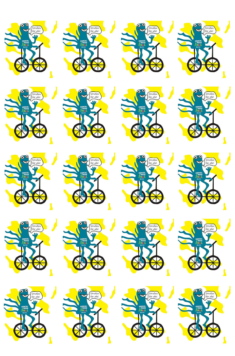 Kidical Mass Aufkleber Froctopus Der Froctopus auf dem Fahrrad als Aufkleber