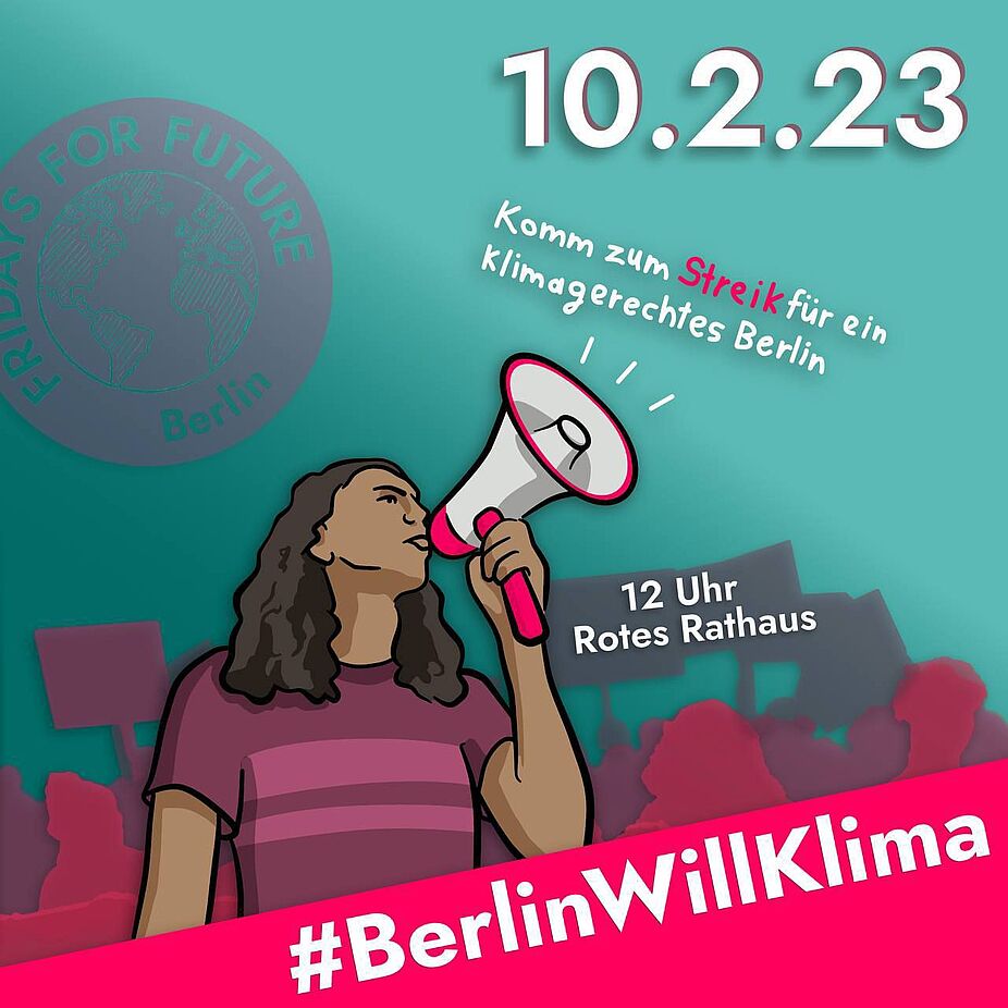 Sharepic Großstreik am Roten Rathaus #BerlinWillKlima 10.02.2023 Sharepic Großstreik am Roten Rathaus #BerlinWillKlima 10.02.2023
