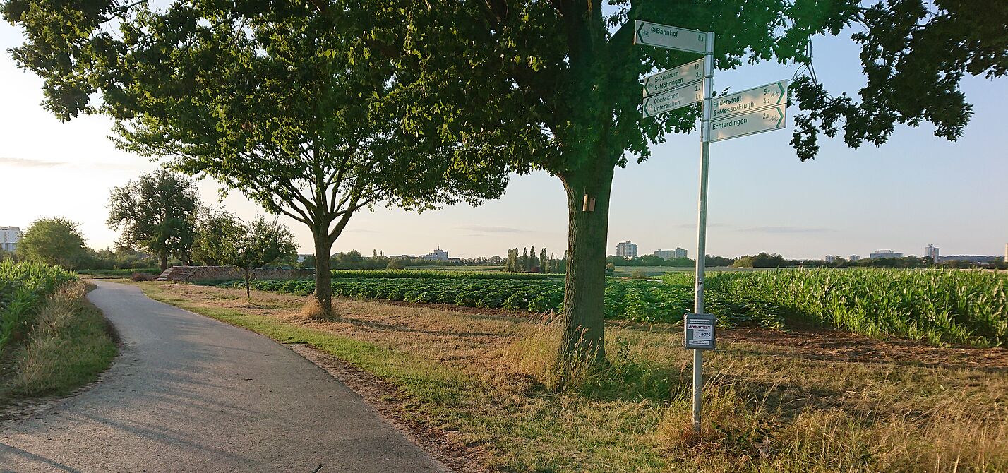 Radverkehrszähler am alten Bahndamm zwischen Unteraichen und Echterdingen Radverkehrszähler am alten Bahndamm zwischen Unteraichen und Echterdingen