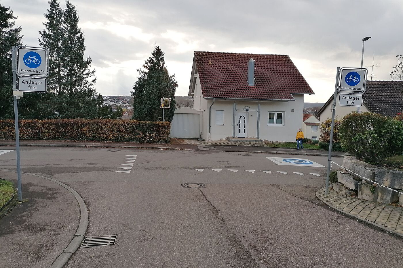 Fahrradstraße Karl-Kübler-Straße (Einmündung Georg-Böhringer-Weg)