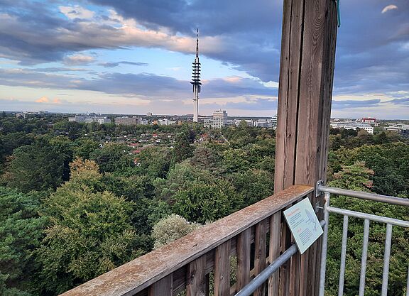 Telemax Fernsehturm Blick vom Eilenriede Turm Waldhochhaus Hannover Waldstation Auf Augenhöhe mit dem "Telemax" in Hannover, fast jedenfalls ;-)