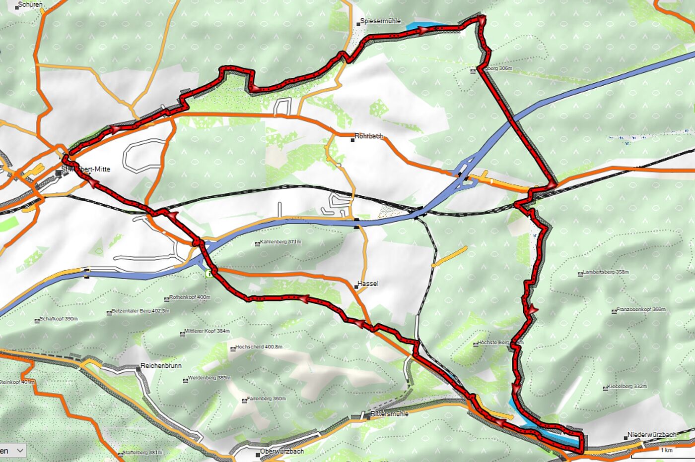 Rundkurs Würzbacher Weiher Rundkurs Würzbacher Weiher