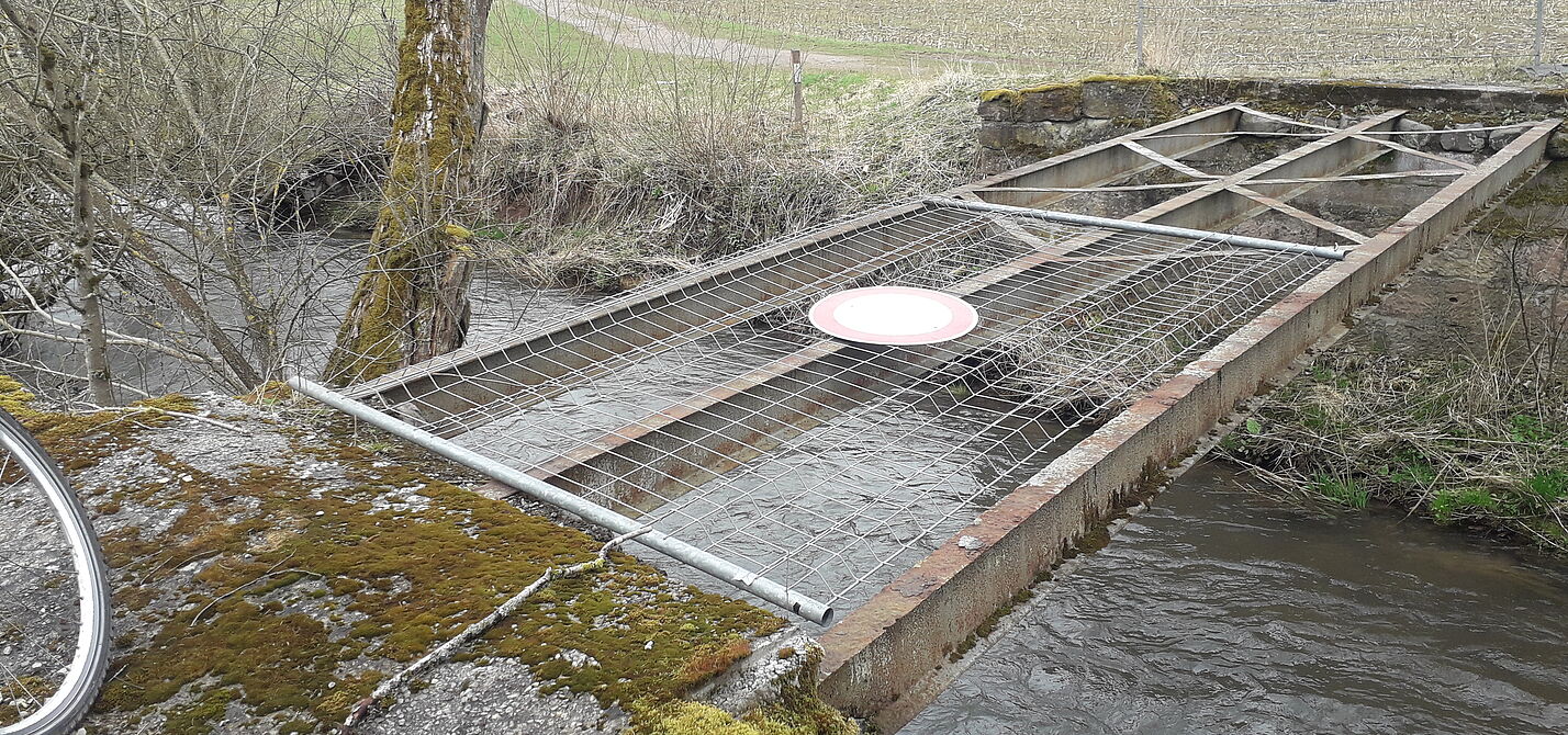 Brücke über die Schönau Brücke über die Schönau vor dem Wiederaufbau