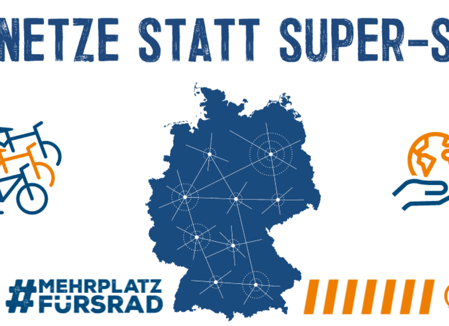 Sharepic Radnetze statt Super-Stau für Twitter Sharepic Radnetze statt Super-Stau für Twitter