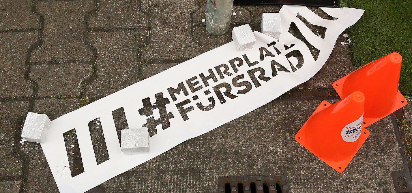 Mehr Platz fürs Rad Mehr Platz fürs Rad Sprühschablone