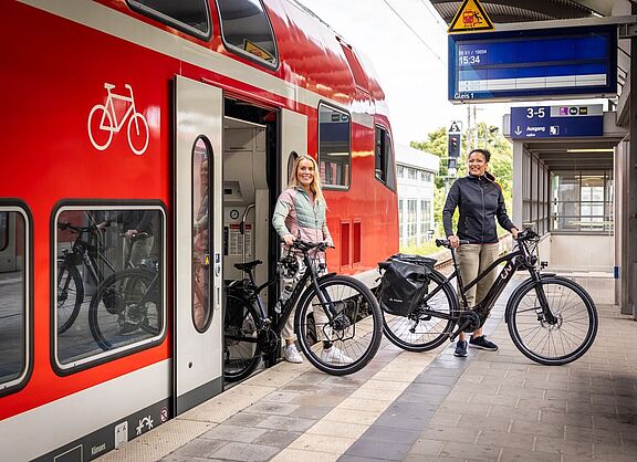 Fahrradmitnahme in Zügen des Regional- und Nahverkehrs.