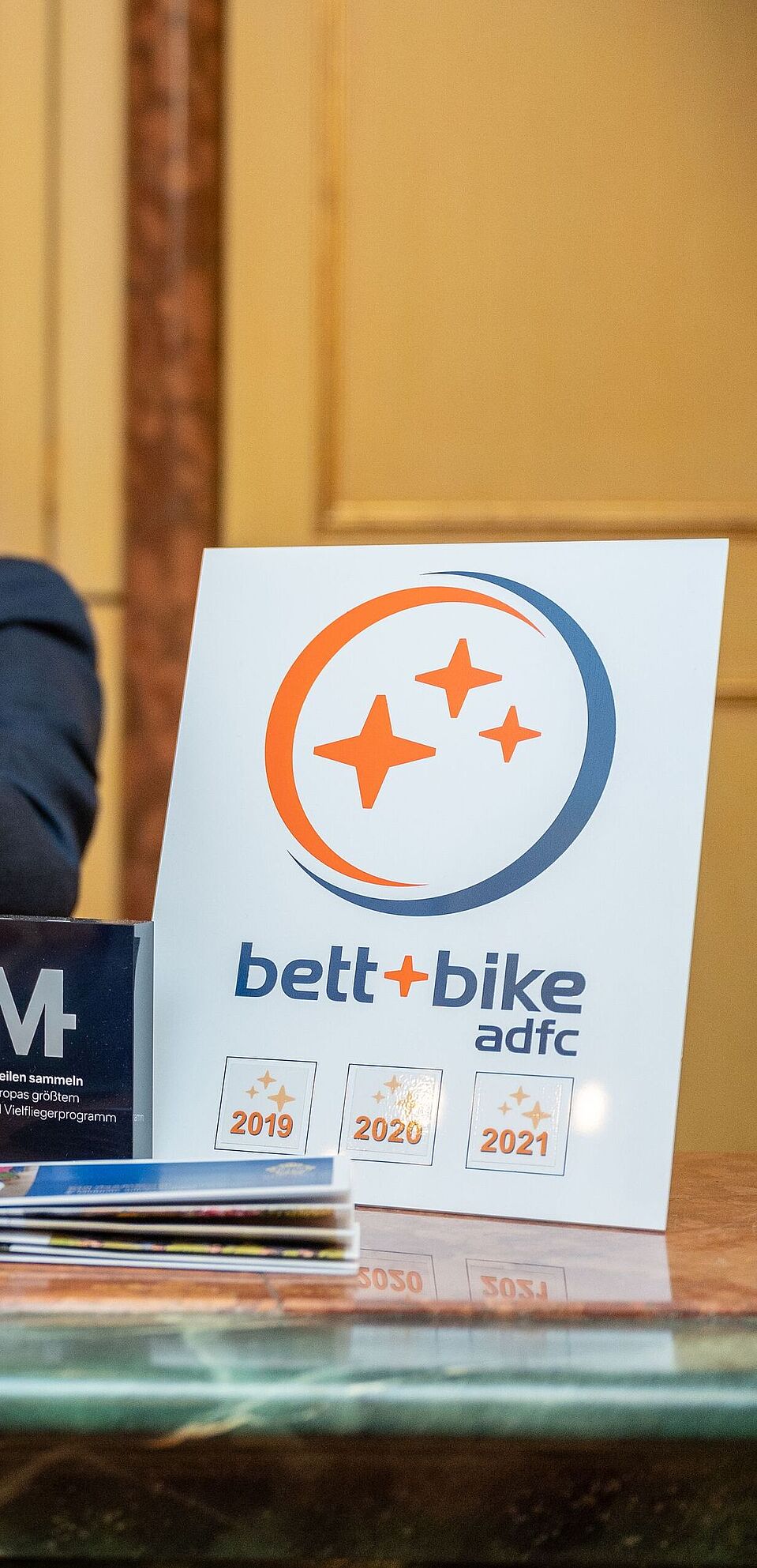 Bett+Bike GmbH Bett+Bike-Logo an Hotelrezeption