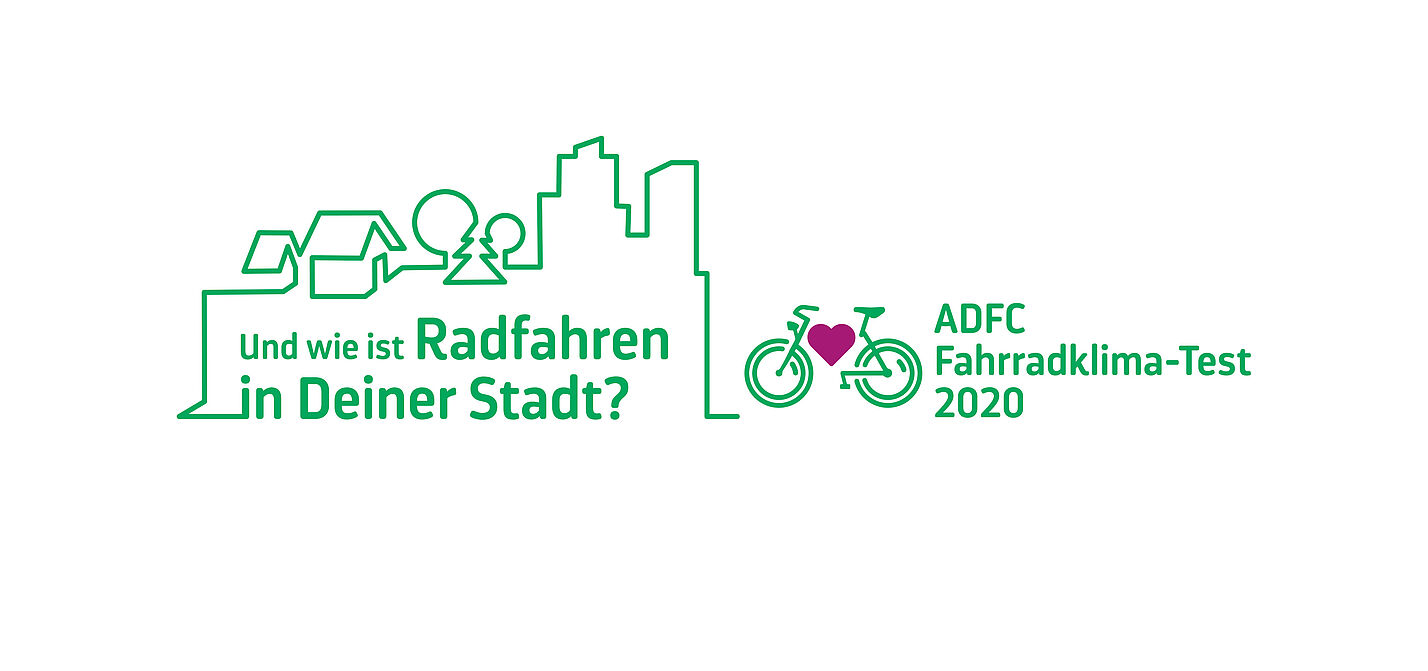 ADFC-Fahrradklima-Test 2020 Key Visual (alternativ) Logo des ADFC Fahrradklimatests 2020