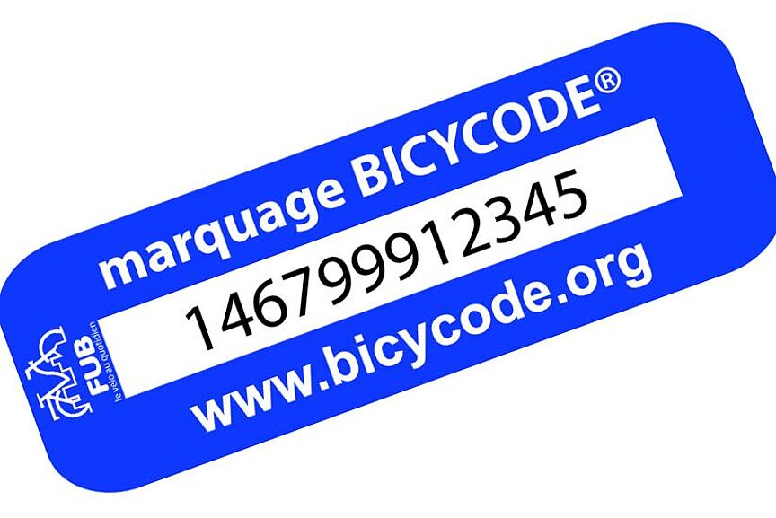 Codierung Frankreich Bild einer französischen Fahrradcodierung mit Code.