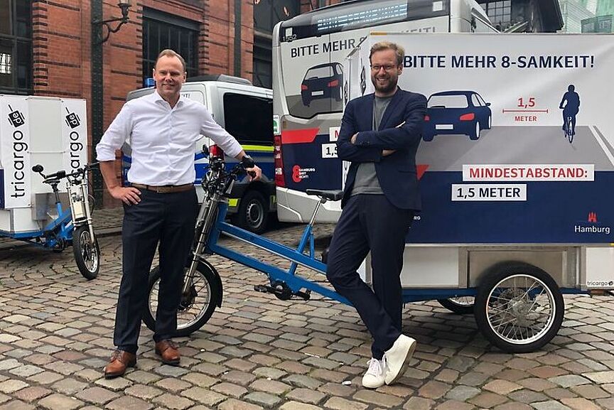 ADFC Hamburg wirbt für sicheren Überholabstand ADFC Hamburg wirbt für sicheren Überholabstand
