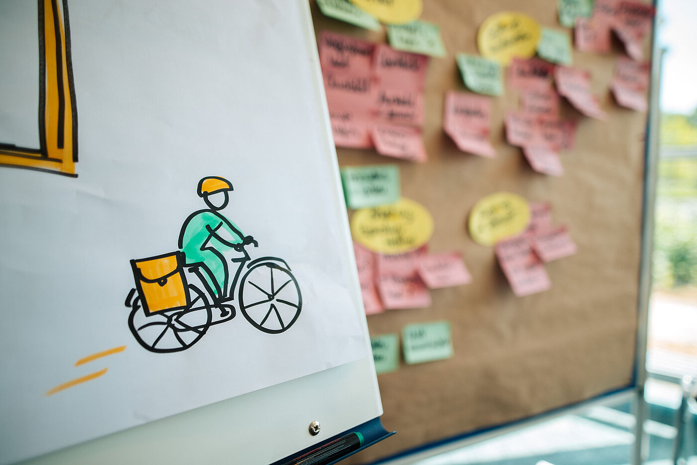 Symbolbild für Workshop mit Flipchart und Pinnwand
