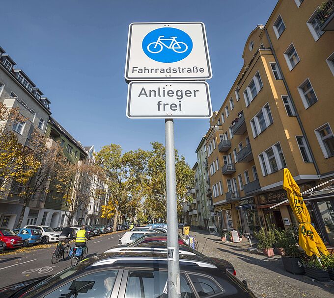 Fahrradstraße mit Anliegerregelung